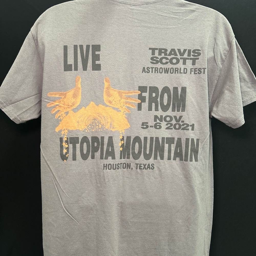 Travis Scott Astroworld Fest Gray and Orange Tee